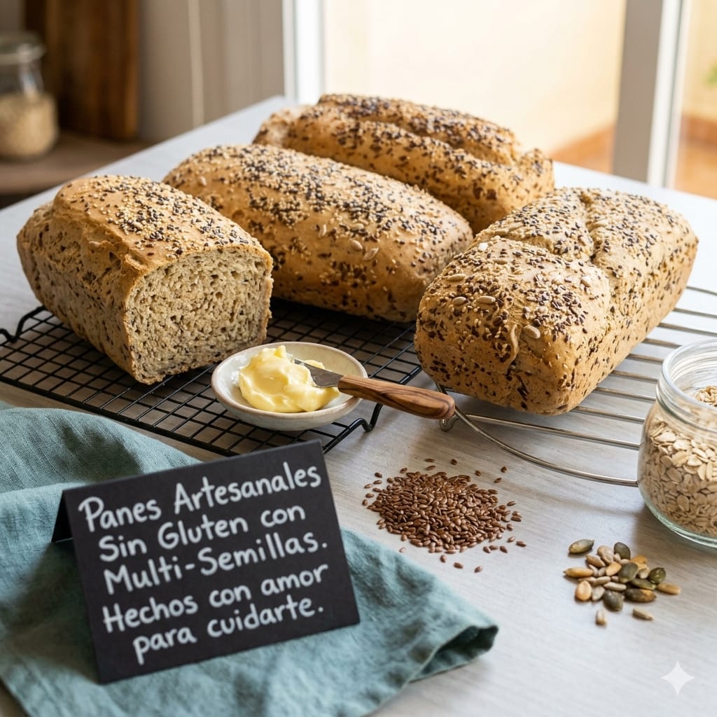 Pan de Molde con Semillas (Sin Gluten / Sin Lactosa / Sin Azúcar)